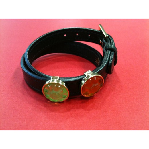 Bracelet Lalique en cuir et cristal 