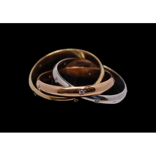 Bague Cartier Trinity ors et diamants