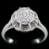 Bague moderne en or, platine et diamants