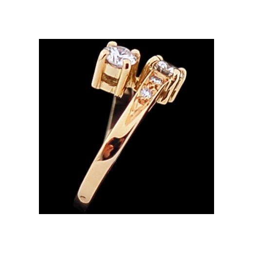 Bague moderne Toi et Moi en or et diamants