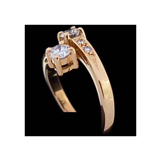 Bague moderne Toi et Moi en or et diamants