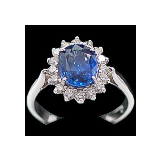 Bague marguerite en or, saphir et diamants