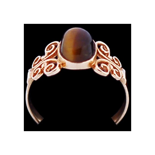Bague moderne en or et œil de tigre