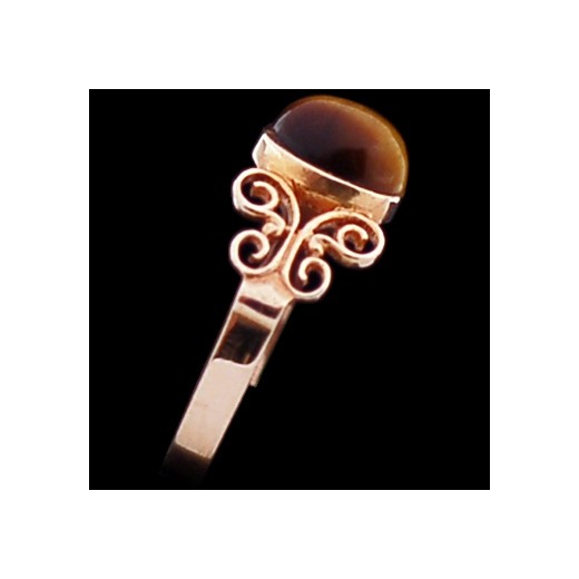 Bague moderne en or et œil de tigre