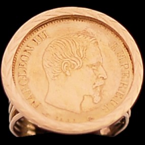 Bague pièce 10 Francs Napoléon III en or