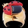 Bague De Grisogono Coccinelle en or, corail, onyx et diamants