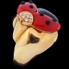 Bague De Grisogono Coccinelle en or, corail, onyx et diamants