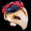 Bague De Grisogono Coccinelle en or, corail, onyx et diamants