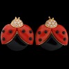 Boucles d'oreilles De Grisogono Coccinelle en or, corail, onyx et diamants