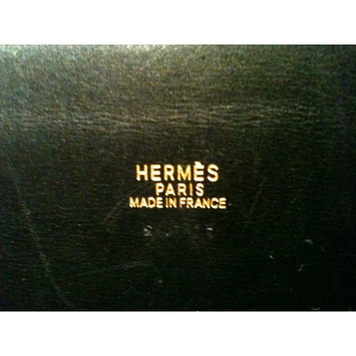 Sac Hermès en cuir noir
