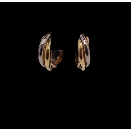 Boucles d'oreilles Cartier trois Tons d'Or