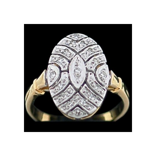 Bague moderne Marquise 2 ors et diamants