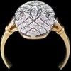 Bague moderne Marquise 2 ors et diamants