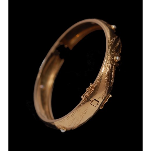 Bracelet ancien en Or et Perles
