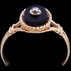 Bague ancienne 2 ors, onyx et diamant