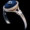 Bague ancienne 2 ors, onyx et diamant