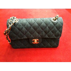 Sac Chanel 2.55 en tissu denim noir