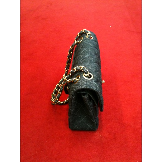 Sac Chanel 2.55 en tissu denim noir