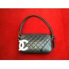 Pochette Chanel Cambon en cuir noir
