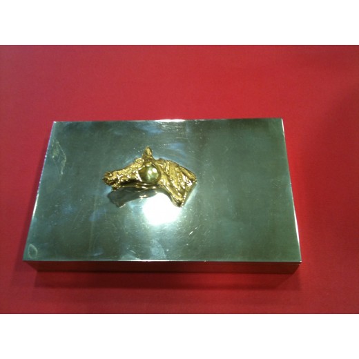 Boîte à cigarettes Hermès en métal argenté et doré