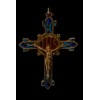 Pendentif Croix Or et Vitraux