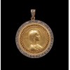 Pendentif Vierge  Or entourage Diamants