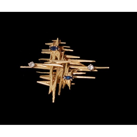 Broche ancienne Saphir et Diamants