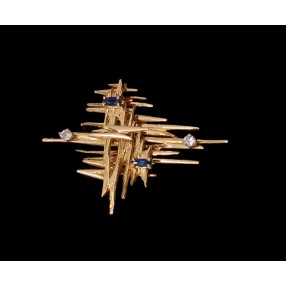 Broche ancienne Saphir et Diamants