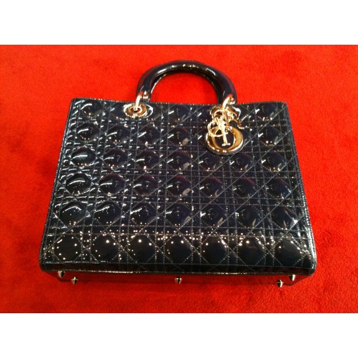 Sac Christian Dior Lady Dior GM bleu