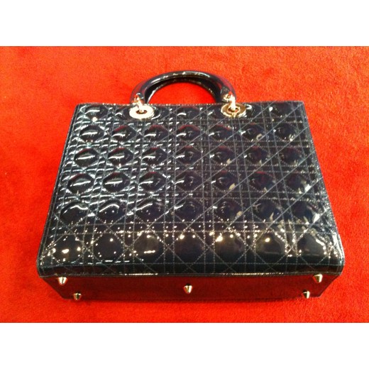 Sac Christian Dior Lady Dior GM bleu
