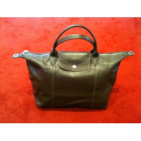 Sac Longchamp pliage en cuir chocolat