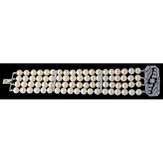 Bracelet Ancien Avec Perles - Bijou Vintage - Occasion En Bon état - Sans Marque