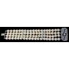 Bracelet ancien 4 rangs de perles en or, platine et diamants