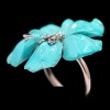 Bague Dior Fleur en or, turquoise et améthystes