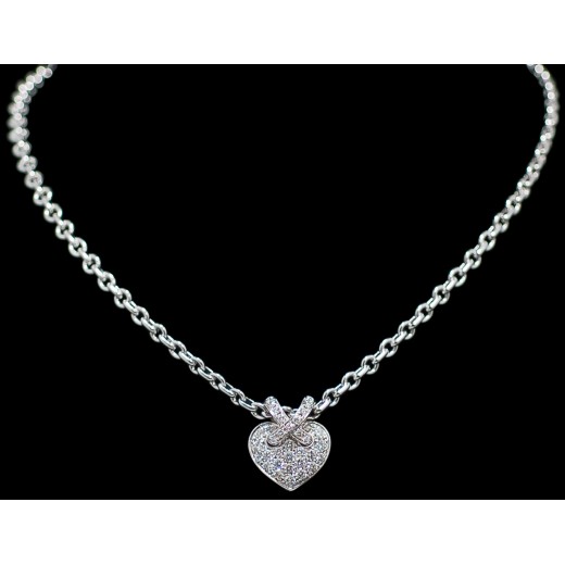 Pendentif Chaumet Coeur Liens en or et diamants