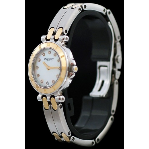 Montre Bracelet Pequignet Moorea - Cadran Doré/argenté, Boîtier Saphir - Élégance Casual
