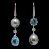 Boucles d'oreilles Chanel Volute perles de tahiti, aigues-marines et diamants