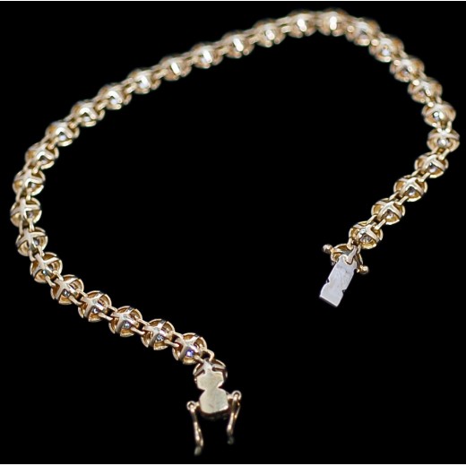 Bracelet ligne en or et diamants