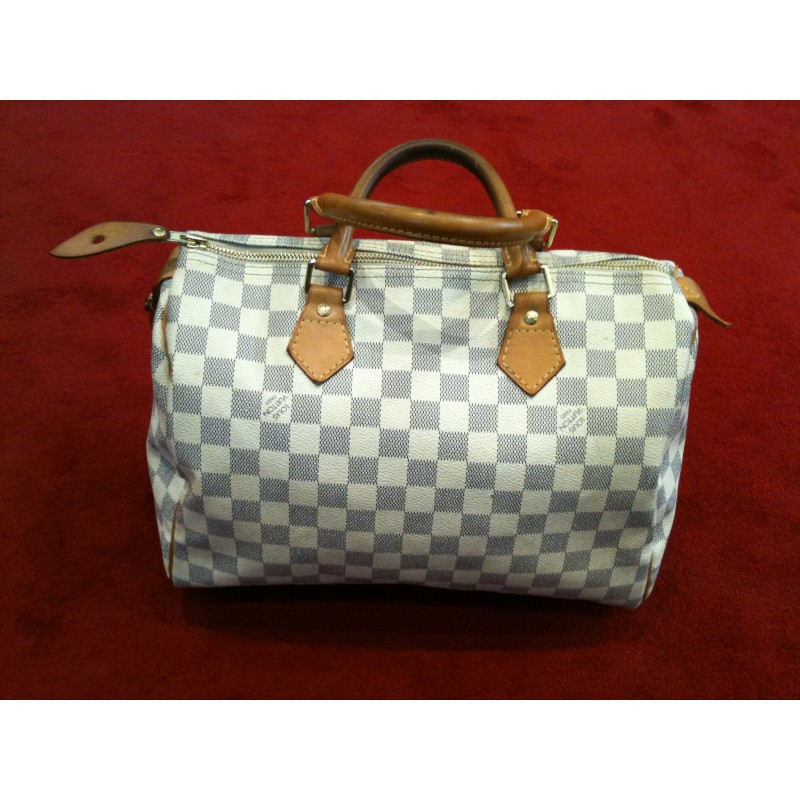 Sac Louis Vuitton Speedy 30 en toile damier azur