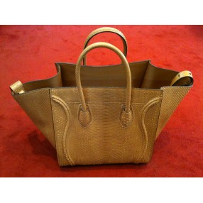 Sac Celine Luggage Phantom en python caramel