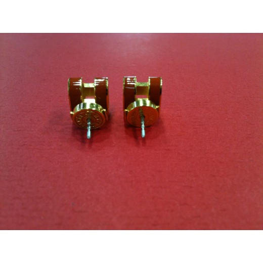 Boucles d'oreilles Hermès Pop H corail