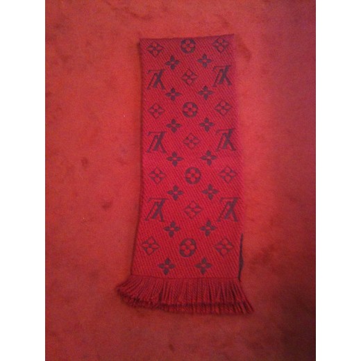 Echarpe Louis Vuitton rouge en laine et soie