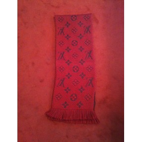 Echarpe Louis Vuitton rouge en laine et soie