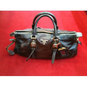 Sac Prada en cuir chocolat Porté main