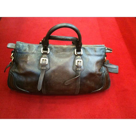 Sac Prada en cuir chocolat Porté main