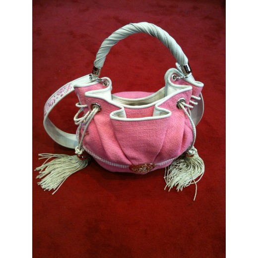 Sac Lancel Brigitte Bardot en tissu rose