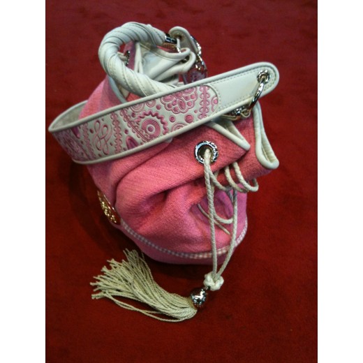 Sac Lancel Brigitte Bardot en tissu rose