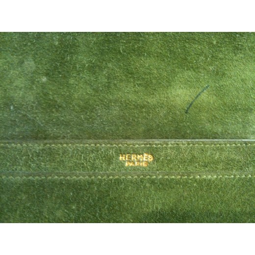 Sac Hermès vintage en daim vert