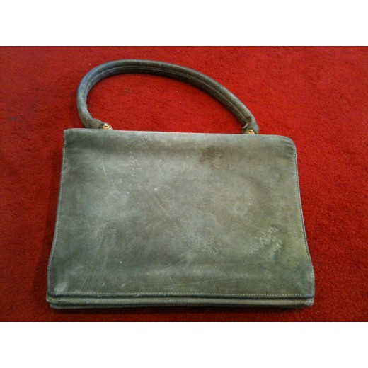 Sac Hermès vintage en daim étoupe