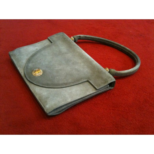 Sac Hermès vintage en daim étoupe